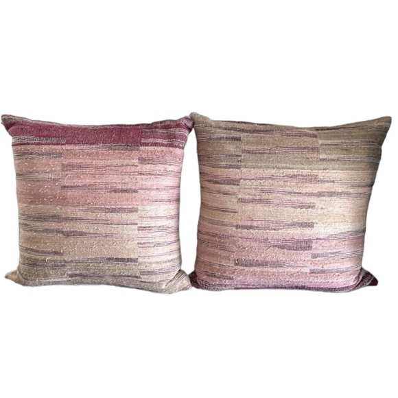 Decorative Square Pillows, Pink/Brown, set of 2 - Picture 1 of 6